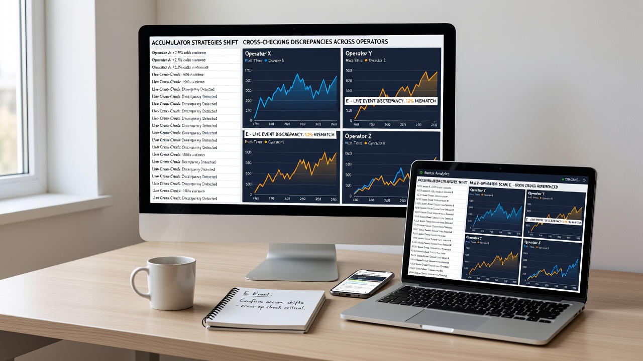 Evening multi-sport betting activity with operators displaying varying accumulator prices