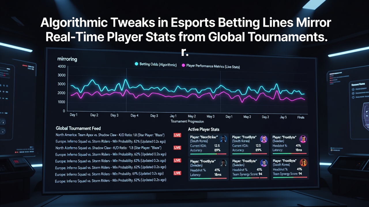Global esports tournament arena with overlaid betting statistics and accumulator builder interface