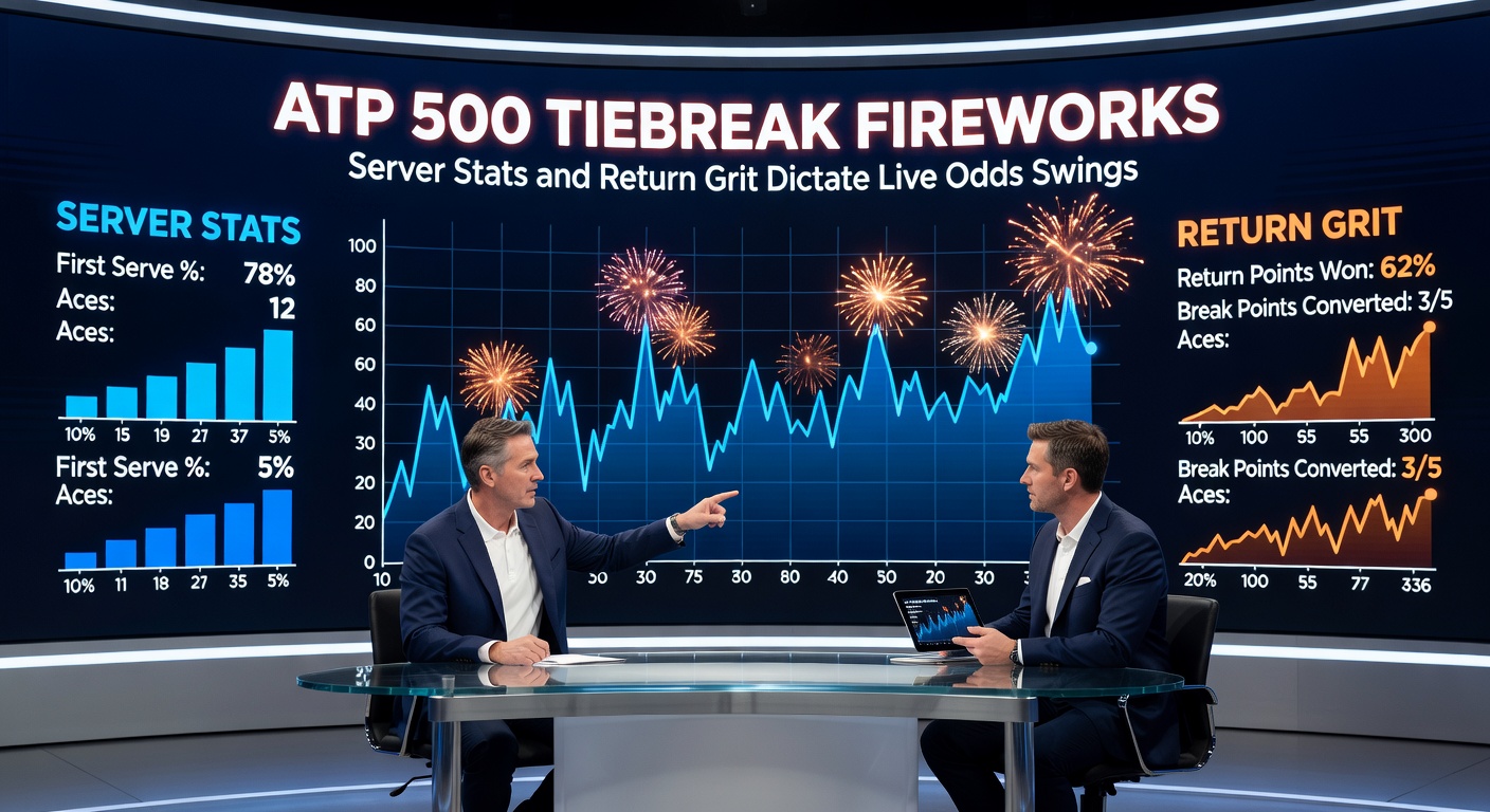 Close-up of tennis player executing powerful return in tiebreak, sweat flying as ball rockets back over net