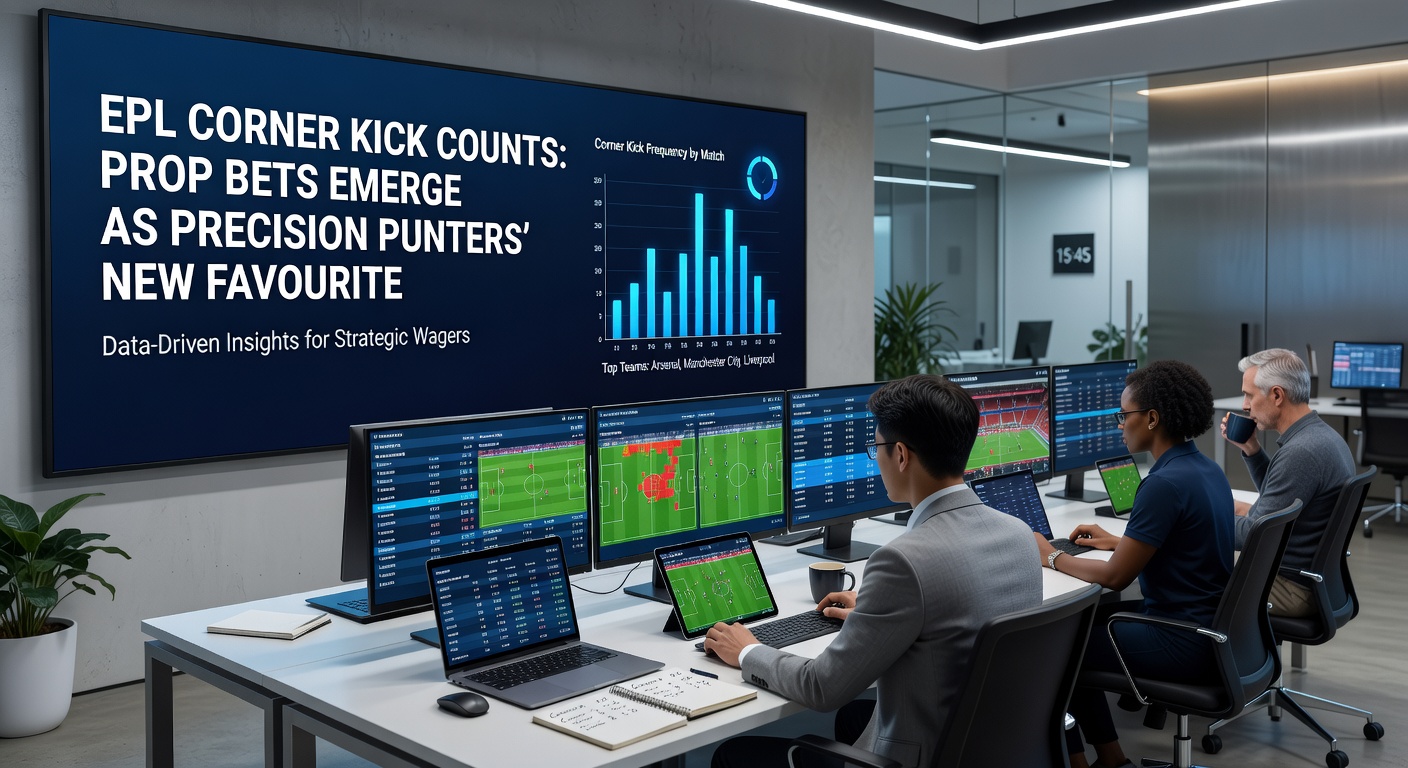 Data visualization of EPL corner kick trends, showing spikes in prop bet volumes across key matches