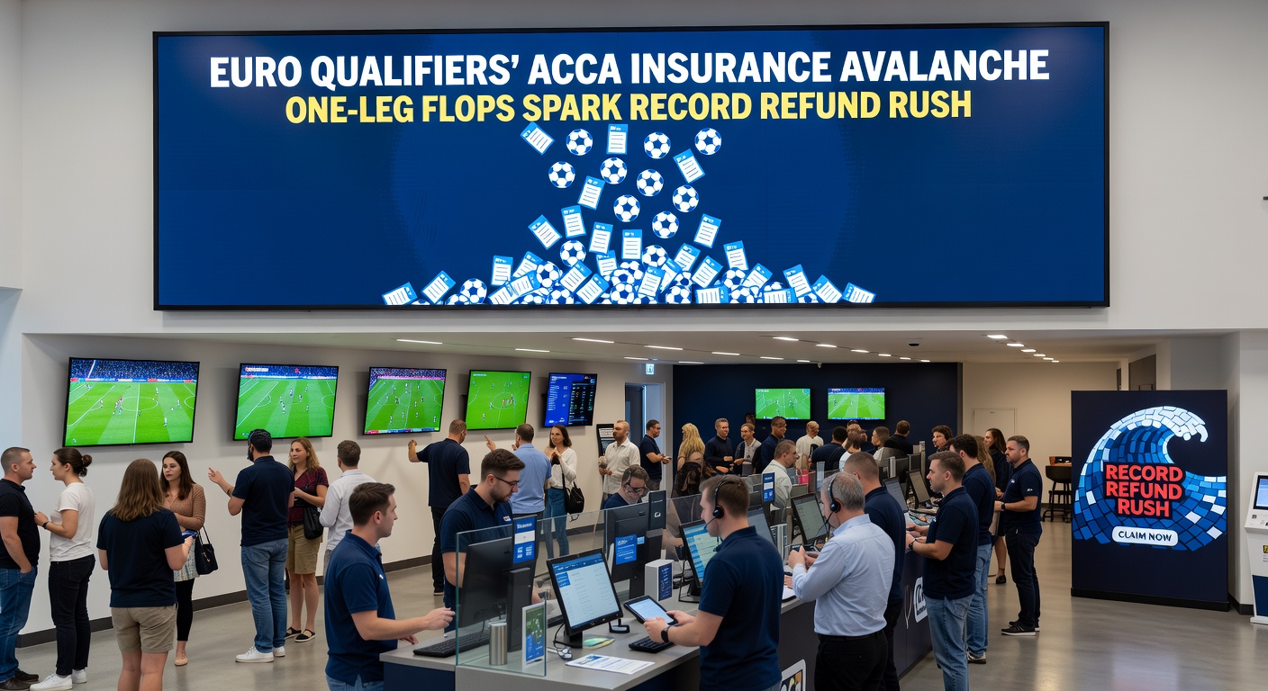 Graph showing spike in acca insurance claims during March 2026 Euro qualifiers with bars climbing dramatically