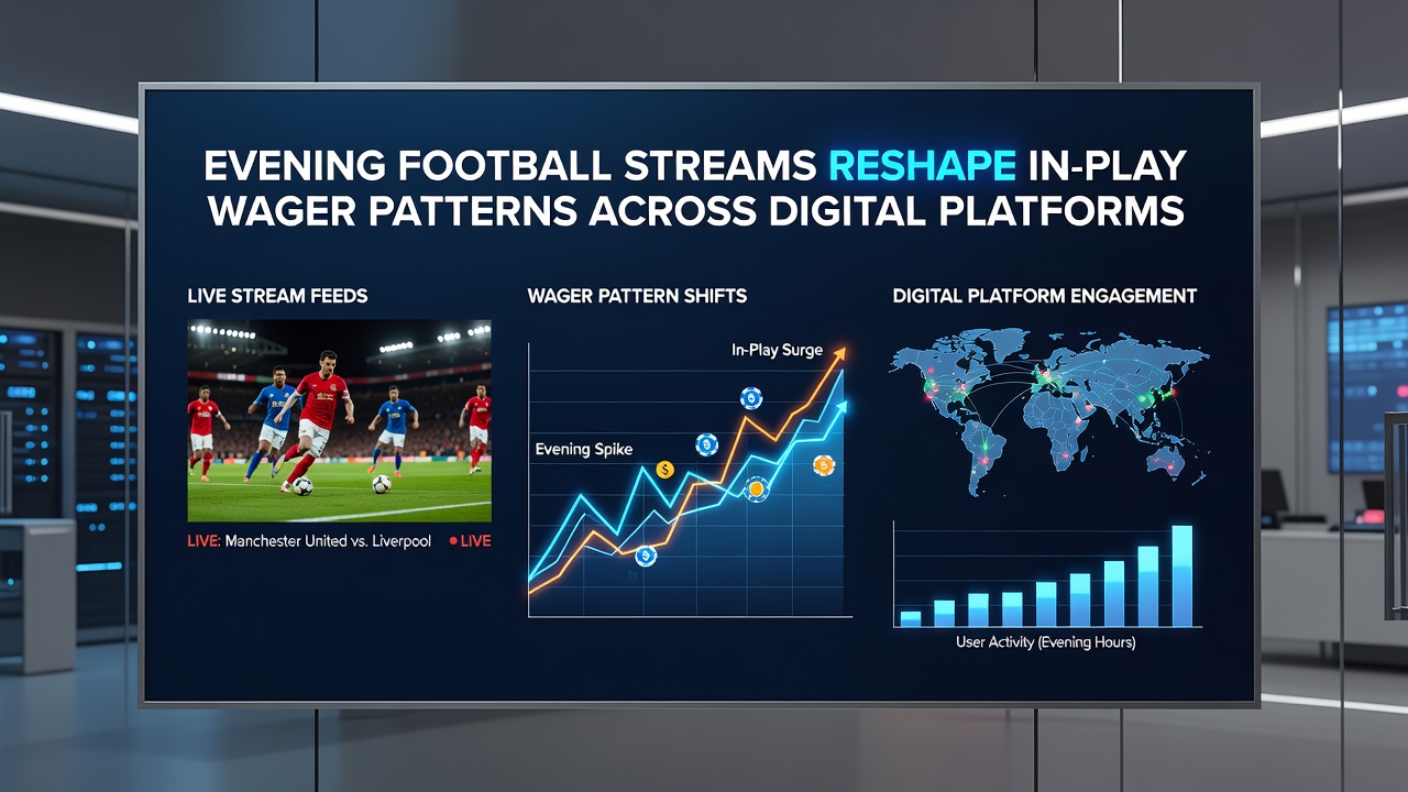Football fans watching evening matches on mobile devices with betting apps open
