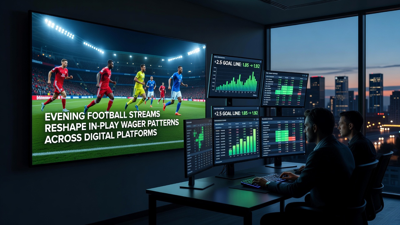 Data visualization of in-play betting spikes during evening football streams