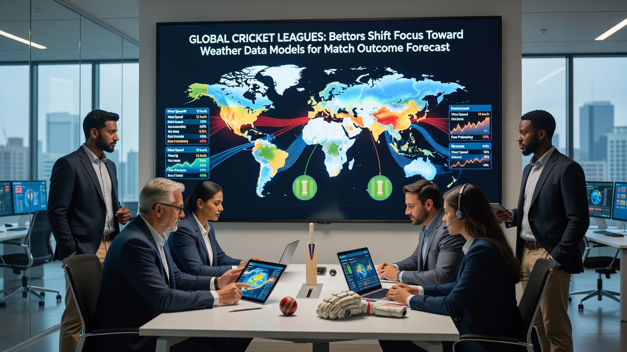 Detailed weather data visualization used by cricket analysts for match forecasting