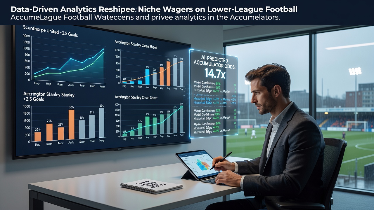 Data visualization showing predictive models applied to lower-league football accumulator selections