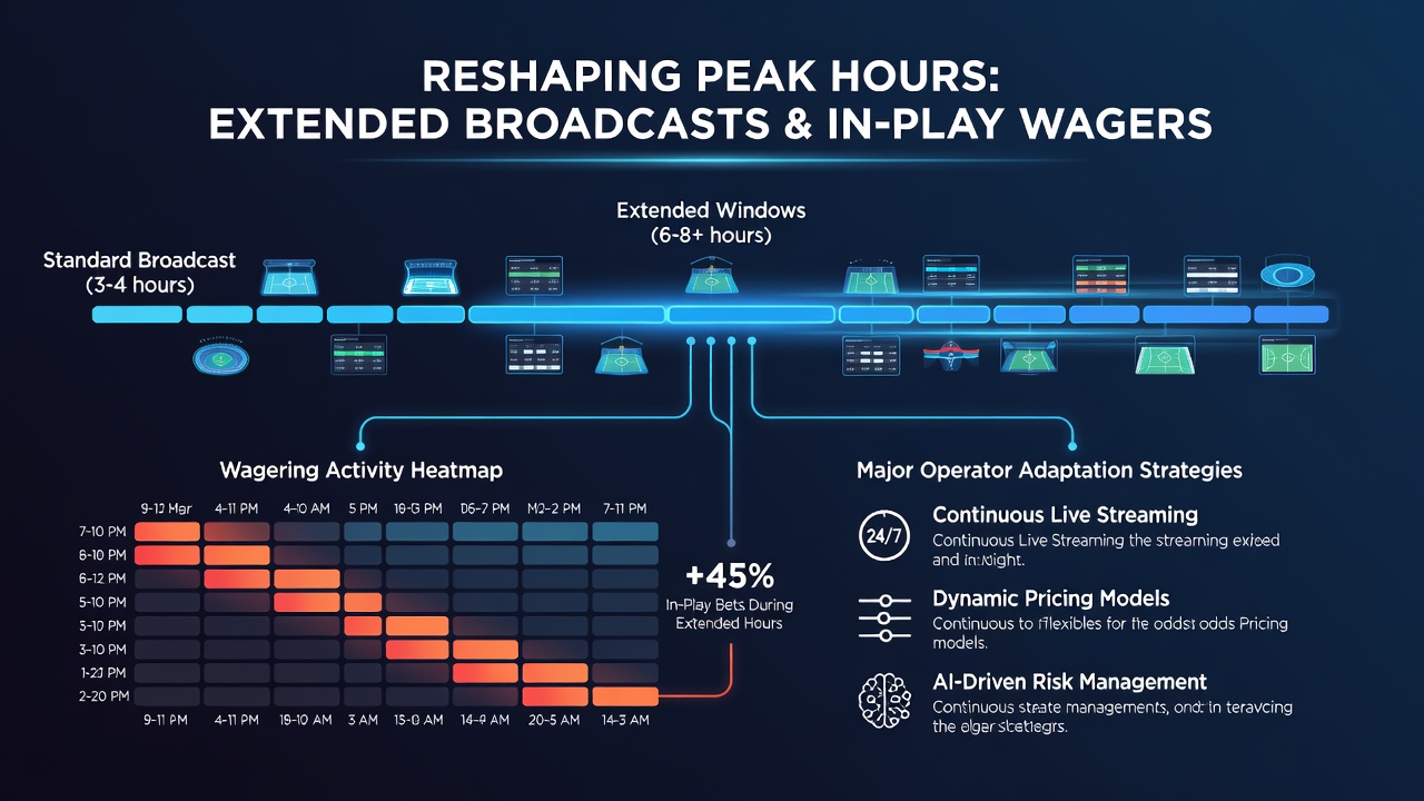 Peak hour shifts in live betting due to longer broadcasts