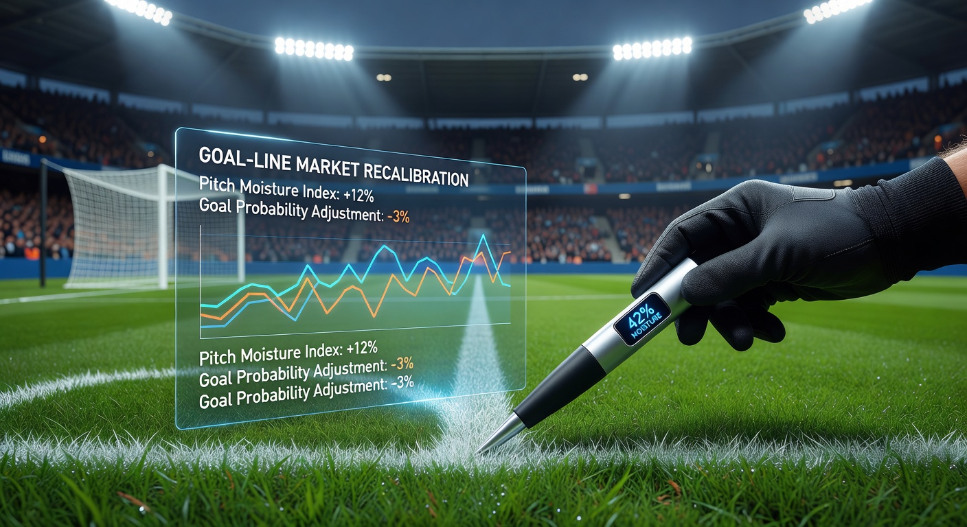 Pitch moisture sensors installed across a Championship football field during a fixture