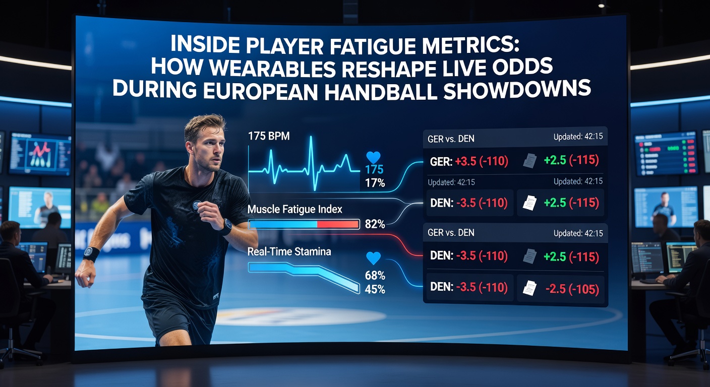 Analysts reviewing real-time wearable data feeds that influence live handball betting odds