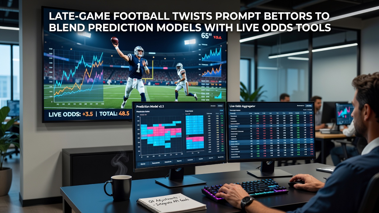 Close-up of a tablet displaying integrated football prediction dashboard and live betting odds during extra time
