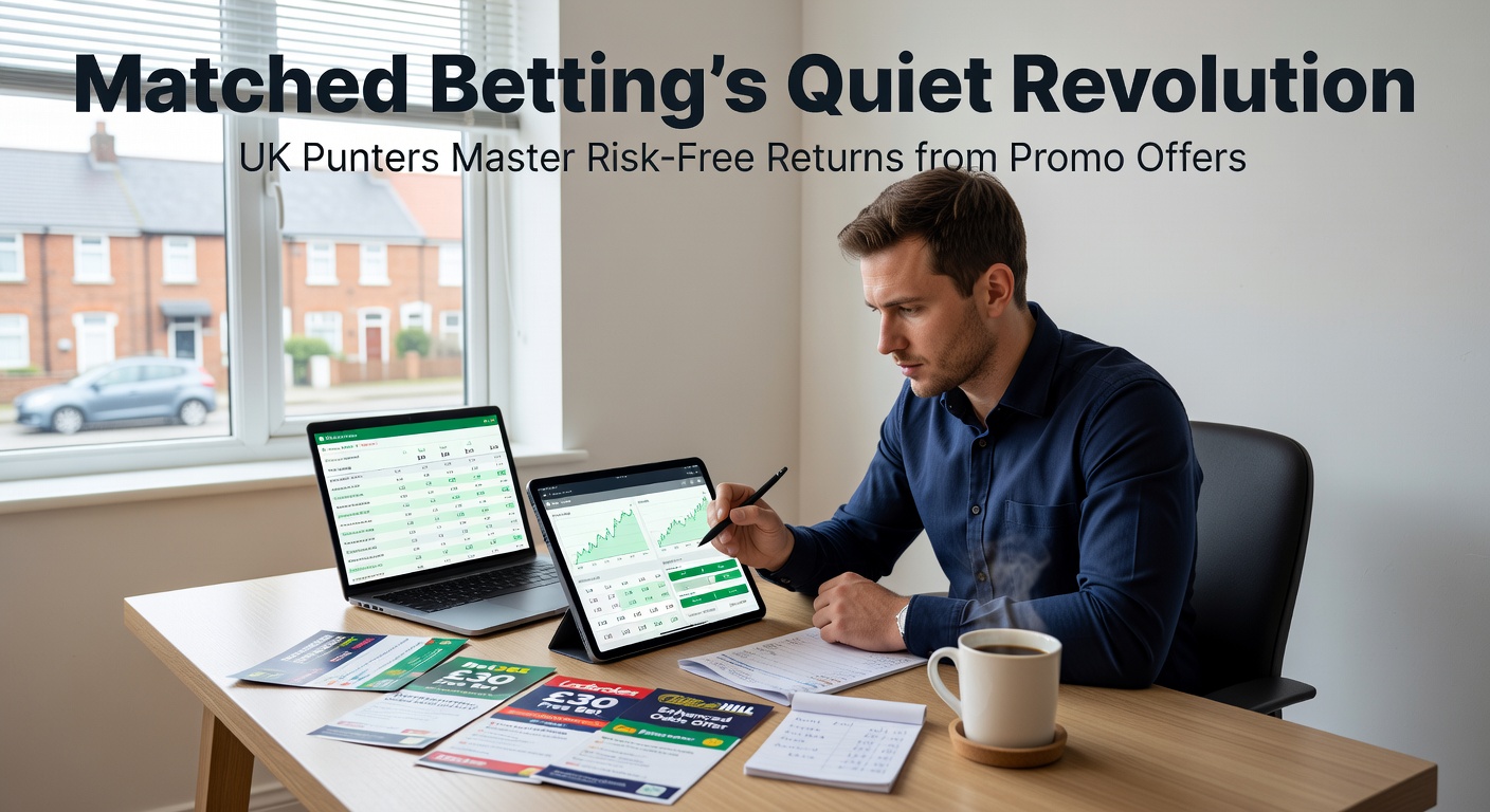 Screenshot of a matched betting calculator displaying a risk-free bet opportunity on a Premier League match, highlighting potential profit from a bookmaker promotion