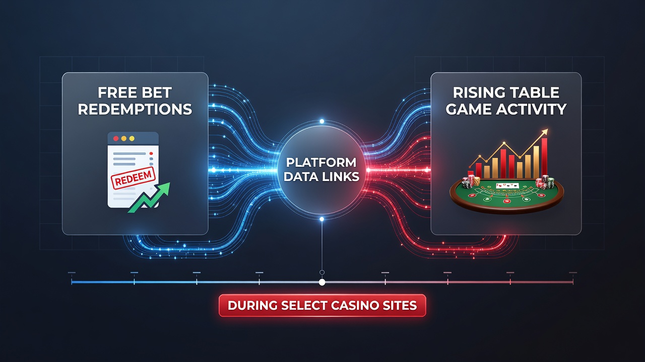 Heatmap visualization of casino table game activity peaks correlating with free bet redemptions on weekend evenings